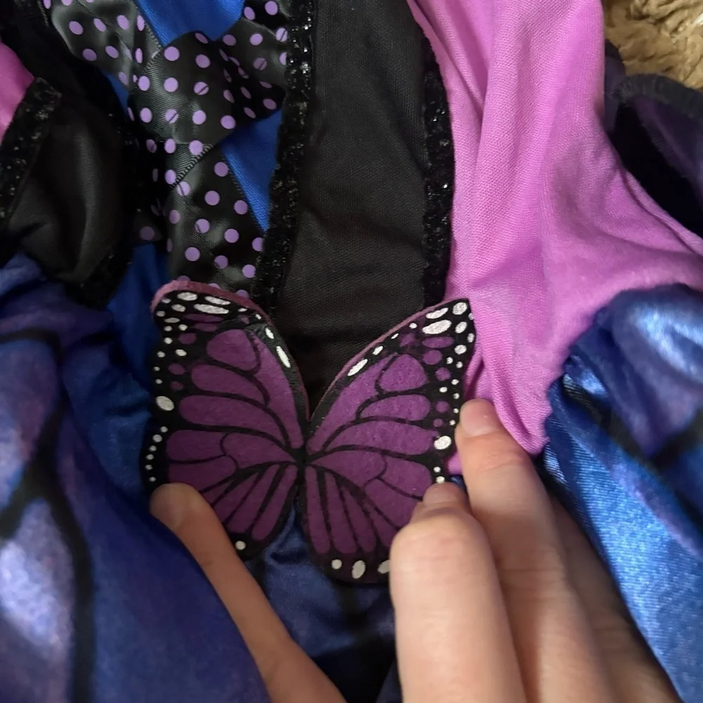 Butterfly Costume Dress NEW Small 4-6 Purple Black Kids Halloween